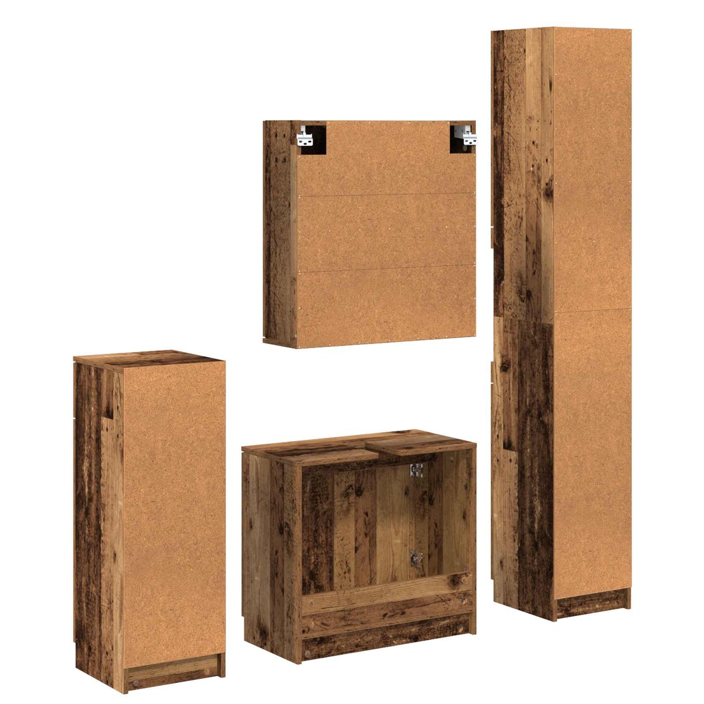 Badezimmermöbel-Set 4 stk. Altholz 64,5 x 33,5 x 59 cm