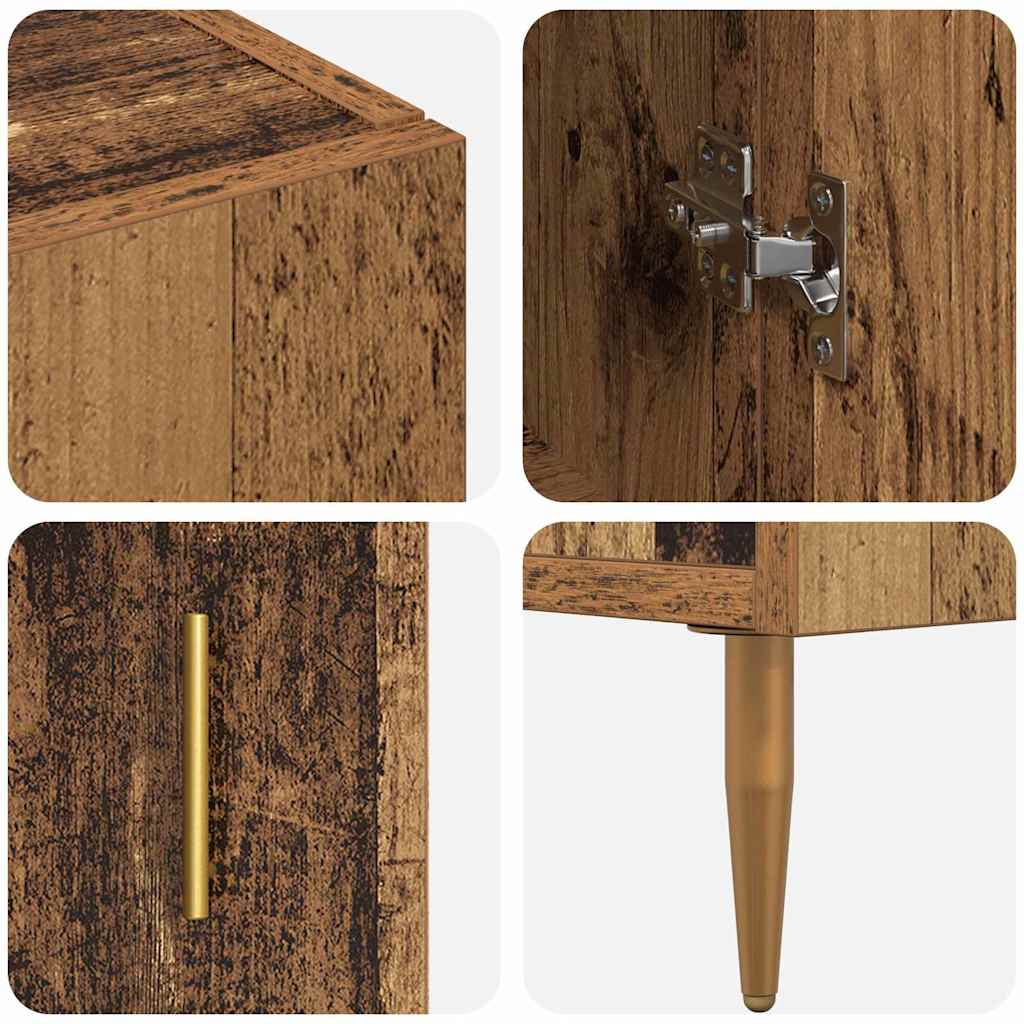 Highboard Altholz 69,5 x 34 x 180 cm Holzwerkstoff