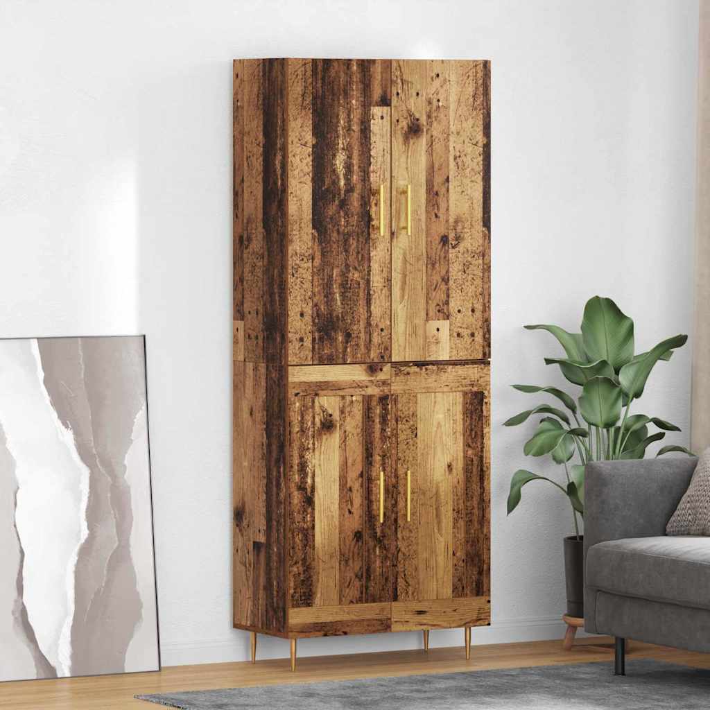 Highboard Altholz 69,5 x 34 x 180 cm Holzwerkstoff