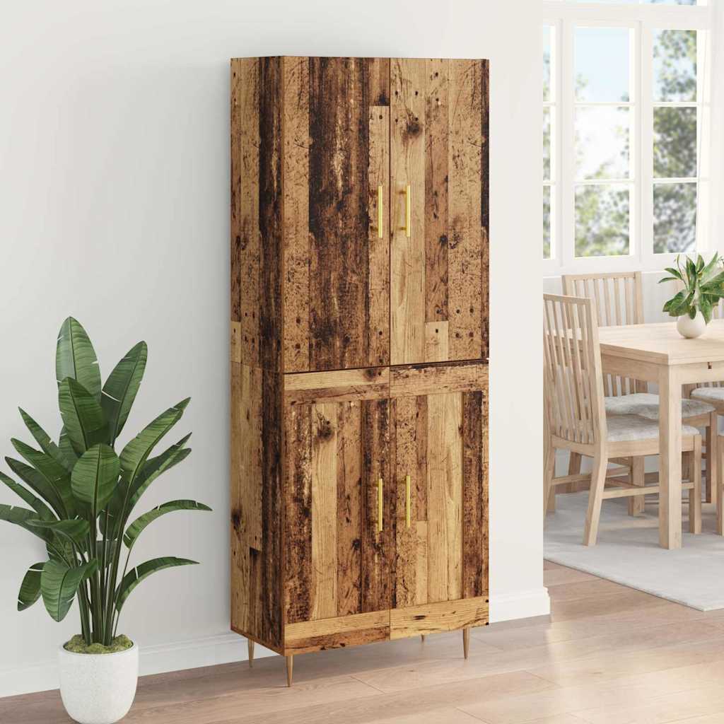 Highboard Altholz 69,5 x 34 x 180 cm Holzwerkstoff