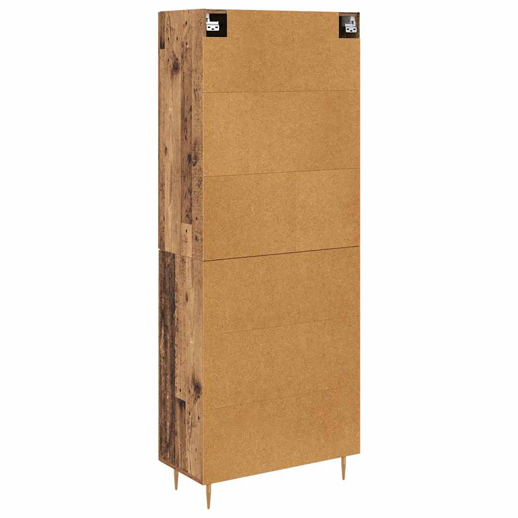 Highboard Altholz 69,5 x 34 x 180 cm Holzwerkstoff