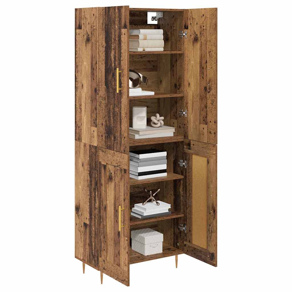 Highboard Altholz 69,5 x 34 x 180 cm Holzwerkstoff