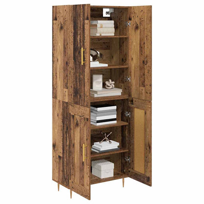 Highboard Altholz 69,5 x 34 x 180 cm Holzwerkstoff