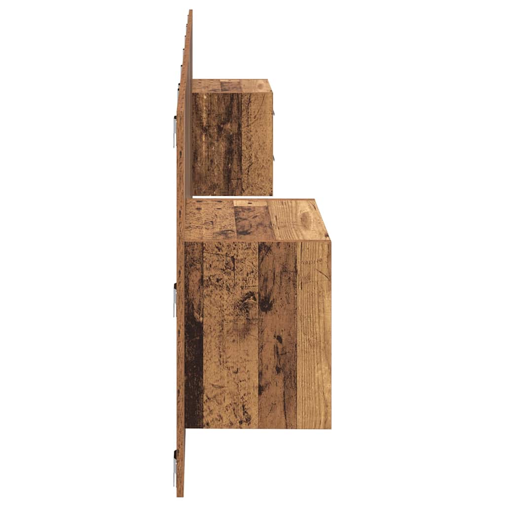 Kopfteil mit Schrank mit Schubladen 3 pcs Altholz Holzwerkstoff