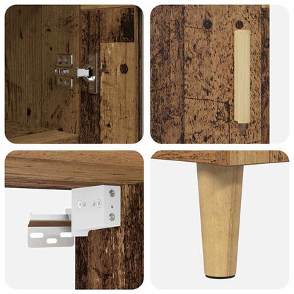 Highboard Altholz 69,5 x 32,5 x 180 cm Holzwerkstoff