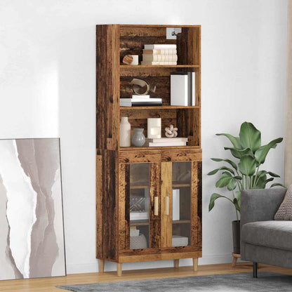 Highboard Altholz 69,5 x 32,5 x 180 cm Holzwerkstoff