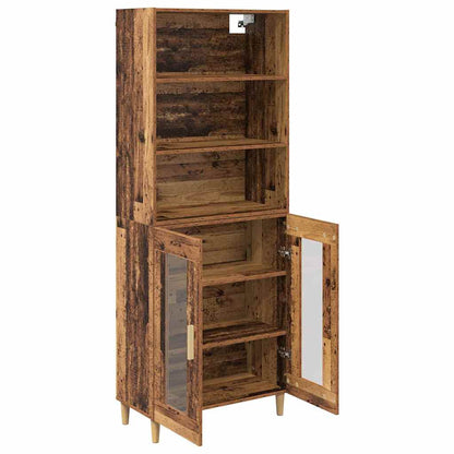 Highboard Altholz 69,5 x 32,5 x 180 cm Holzwerkstoff
