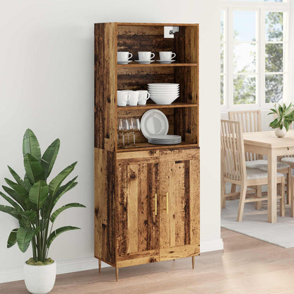 Highboard Altholz 69,5 x 34 x 180 cm Holzwerkstoff