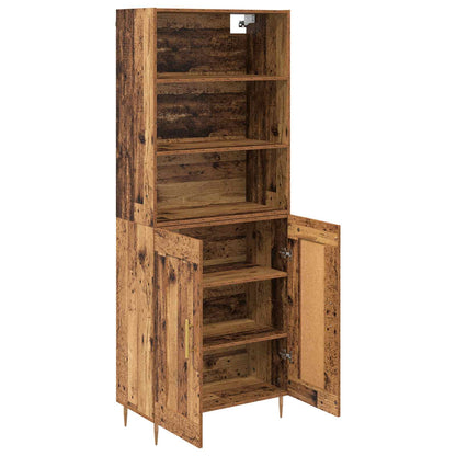 Highboard Altholz 69,5 x 34 x 180 cm Holzwerkstoff