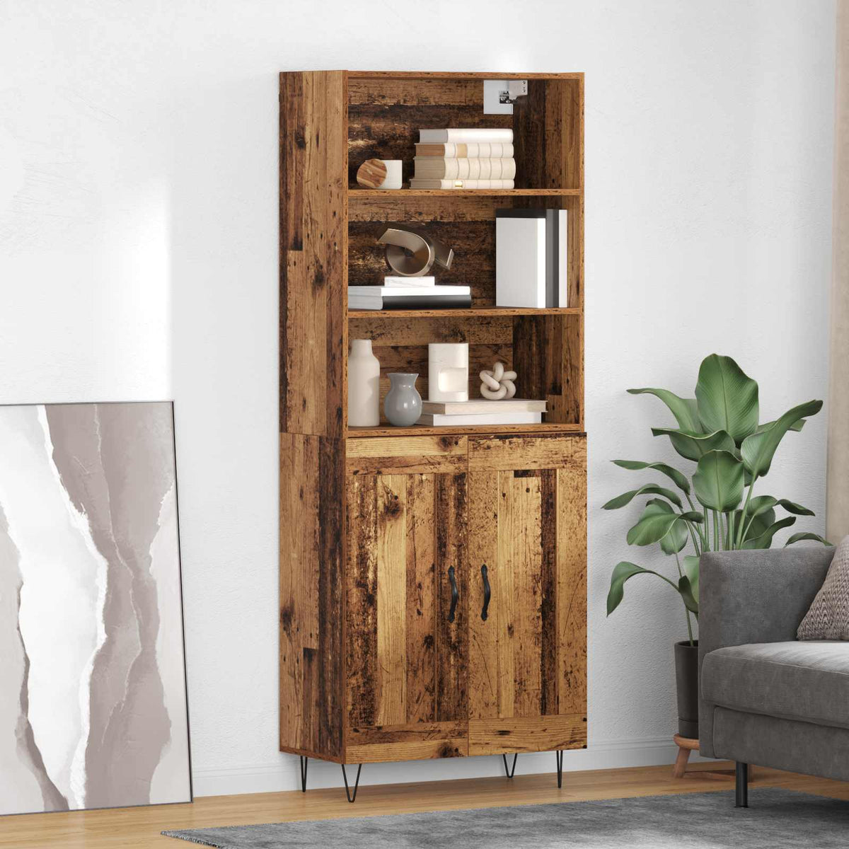 Highboard 2 stk. Altholz 69,5 x 34 x 180 cm