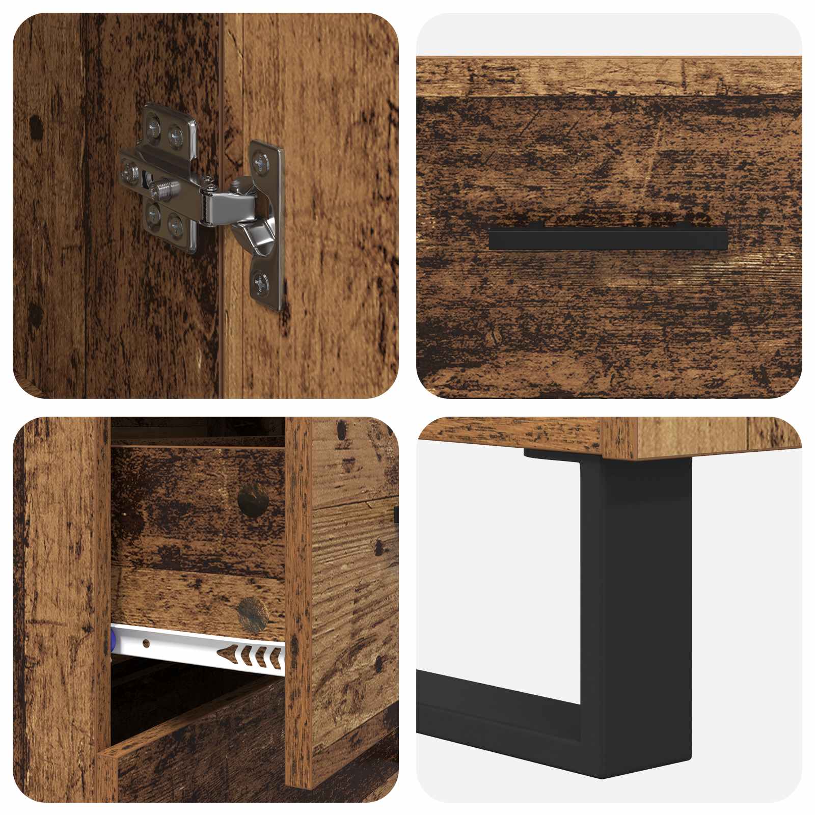 Highboard 2 Stk. Altholz 69,5 x 34 x 180 cm