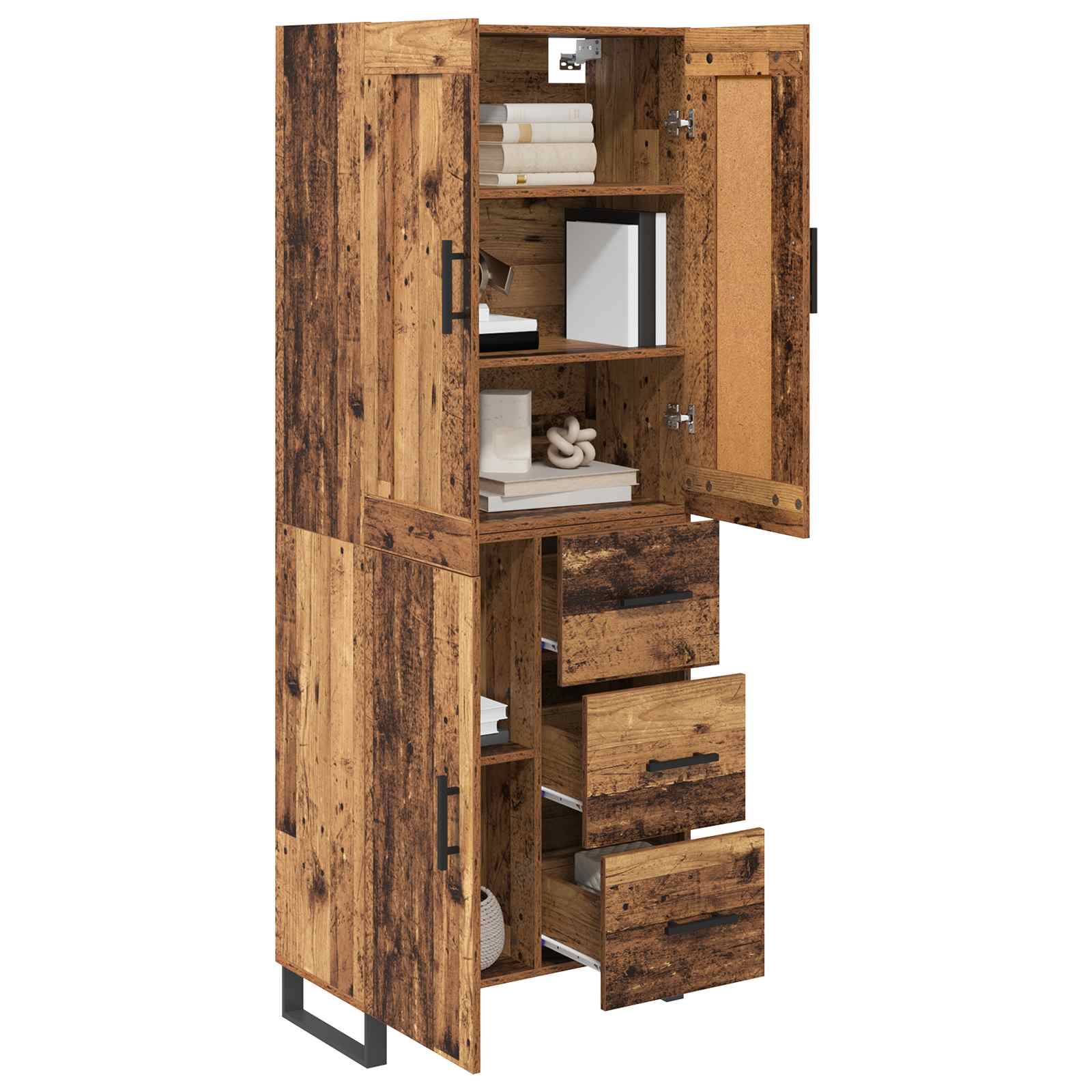 Highboard 2 Stk. Altholz 69,5 x 34 x 180 cm