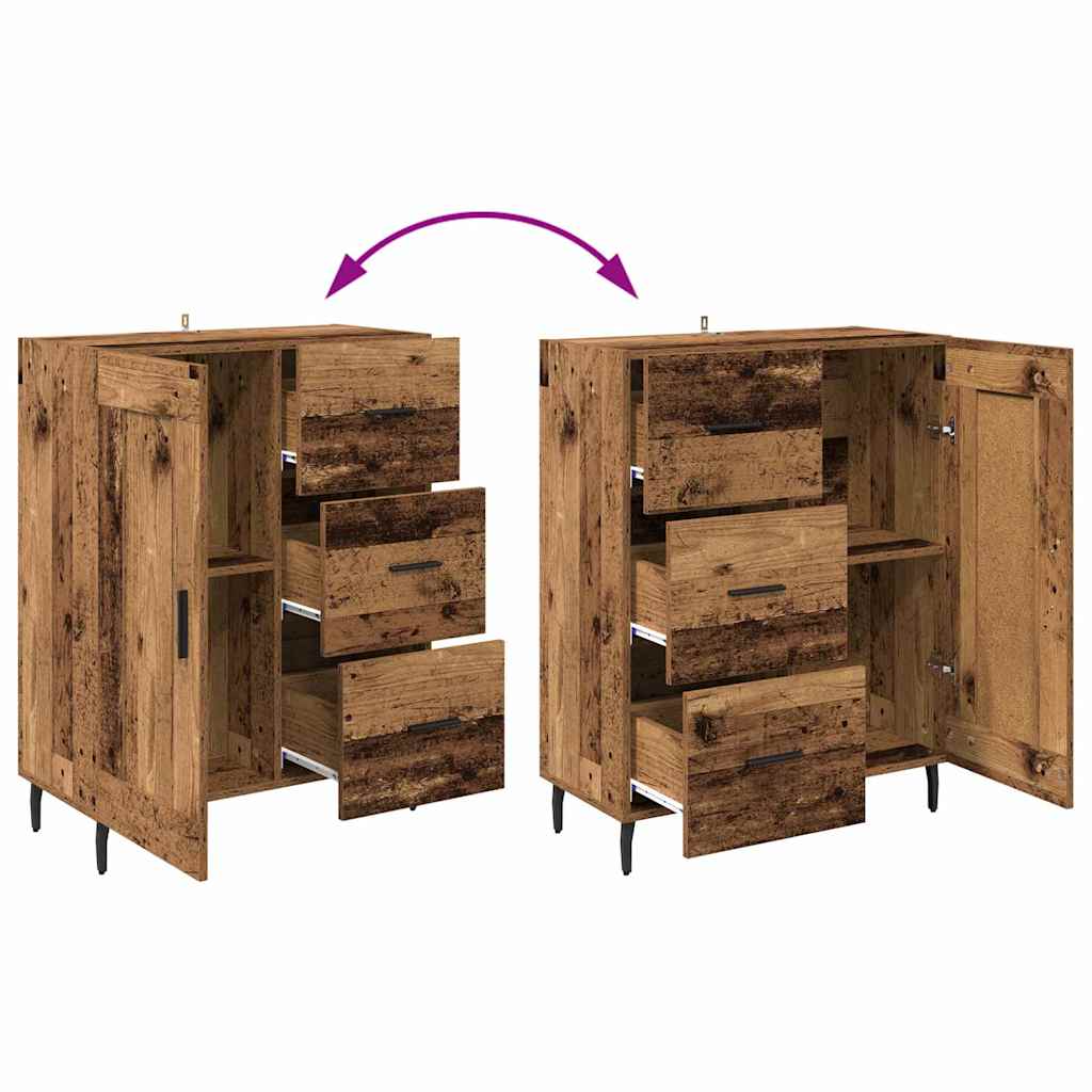 Highboard mit Schubladen 2 pcs Altholz Holzwerkstoff