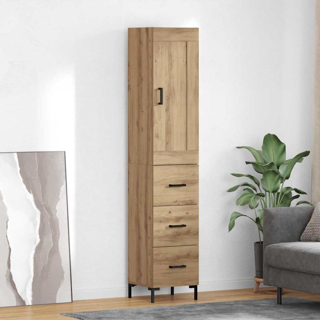 Highboard Artisan-Eiche 34,5 x 34 x 180 cm Holzwerkstoff