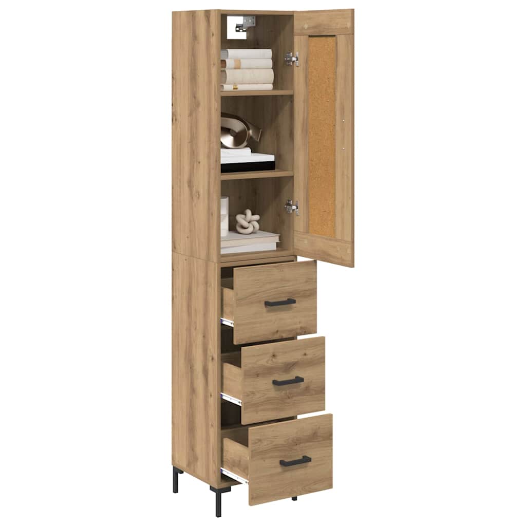 Highboard Artisan-Eiche 34,5 x 34 x 180 cm Holzwerkstoff