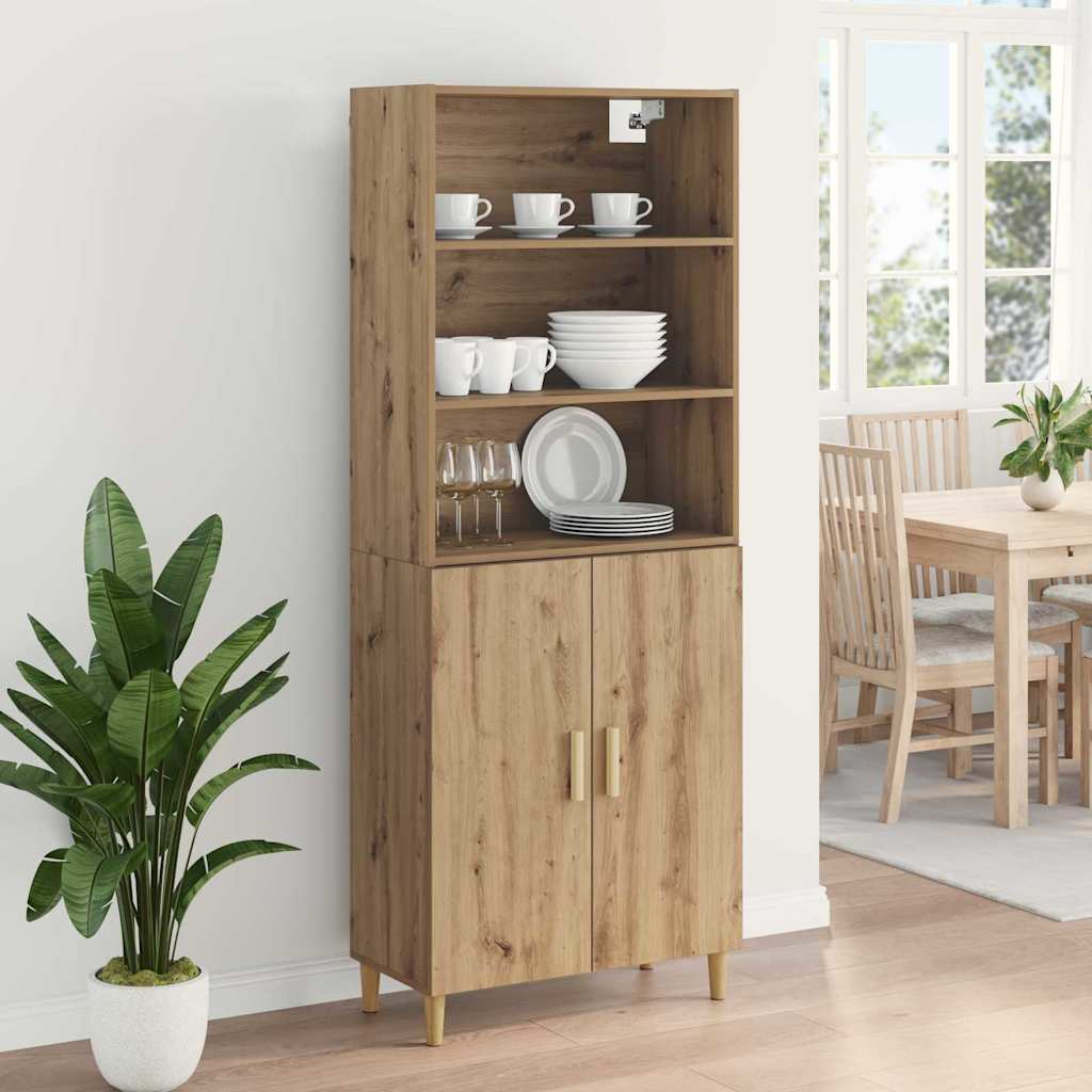 Highboard Artisan-Eiche 69,5 x 32,5 x 180 cm Holzwerkstoff