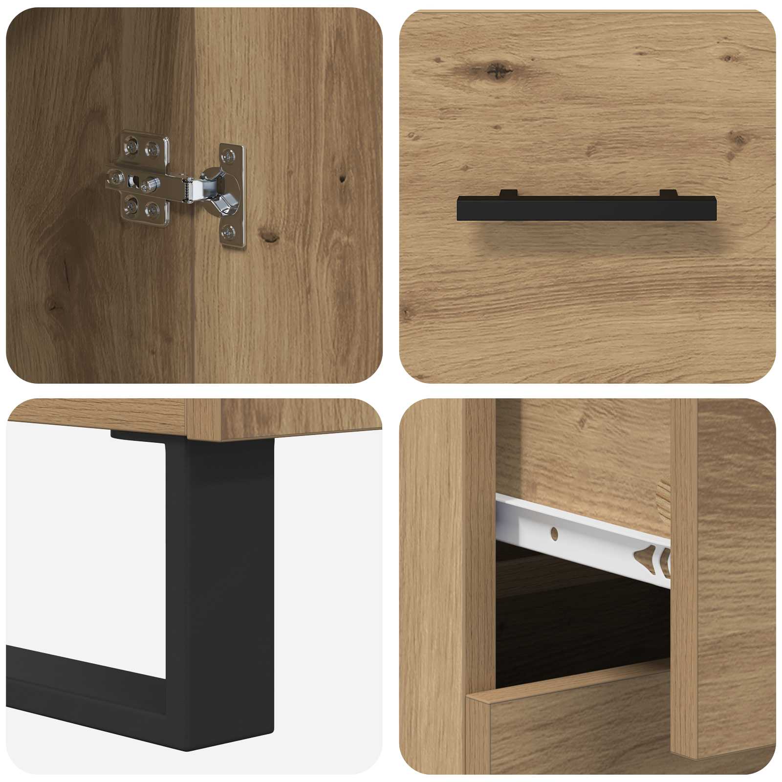 Highboard 2 pcs Artisan-Eiche 69,5 x 34 x 180 cm Holzwerkstoff