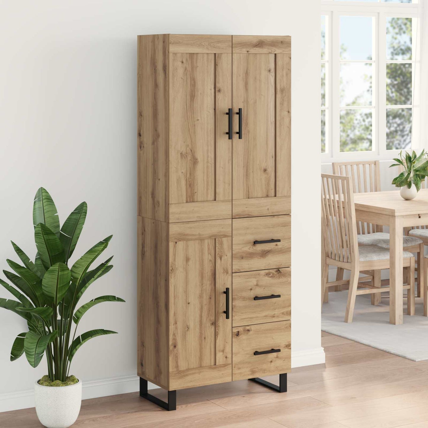 Highboard 2 pcs Artisan-Eiche 69,5 x 34 x 180 cm Holzwerkstoff