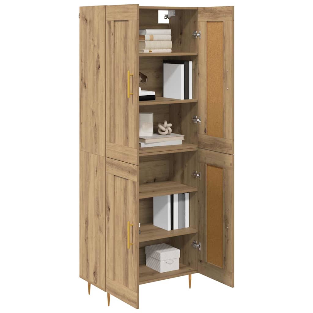 Highboard Artisan-Eiche 69,5 x 34 x 180 cm Holzwerkstoff