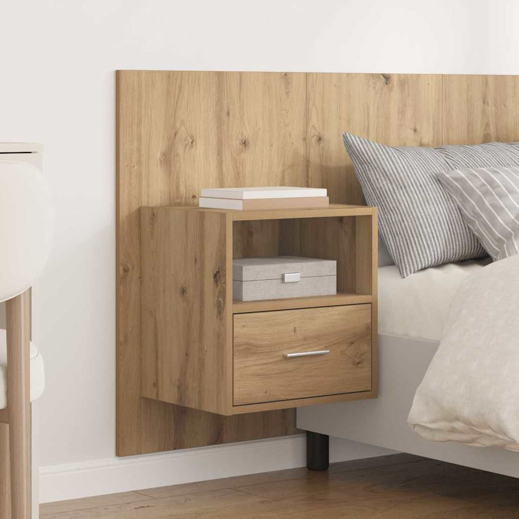 Kopfteil mit Schrank 3 stk. Artisan-Eiche Holzwerkstoff