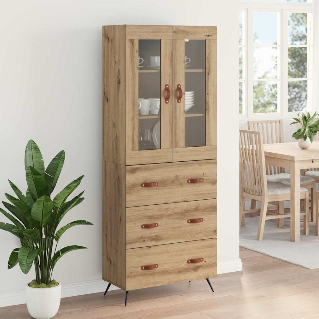 Highboard-Schrank mit Regal 2 pcs Artisan-Eiche Holzwerkstoff