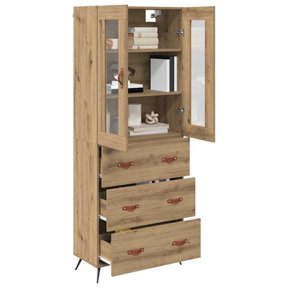 Highboard-Schrank mit Regal 2 stk. Artisan-Eiche Holzwerkstoff