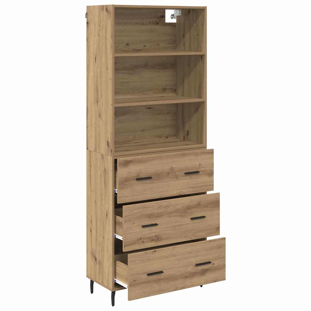 Highboard 2 pcs Artisan-Eiche 69,5 x 32,5 x 180 cm