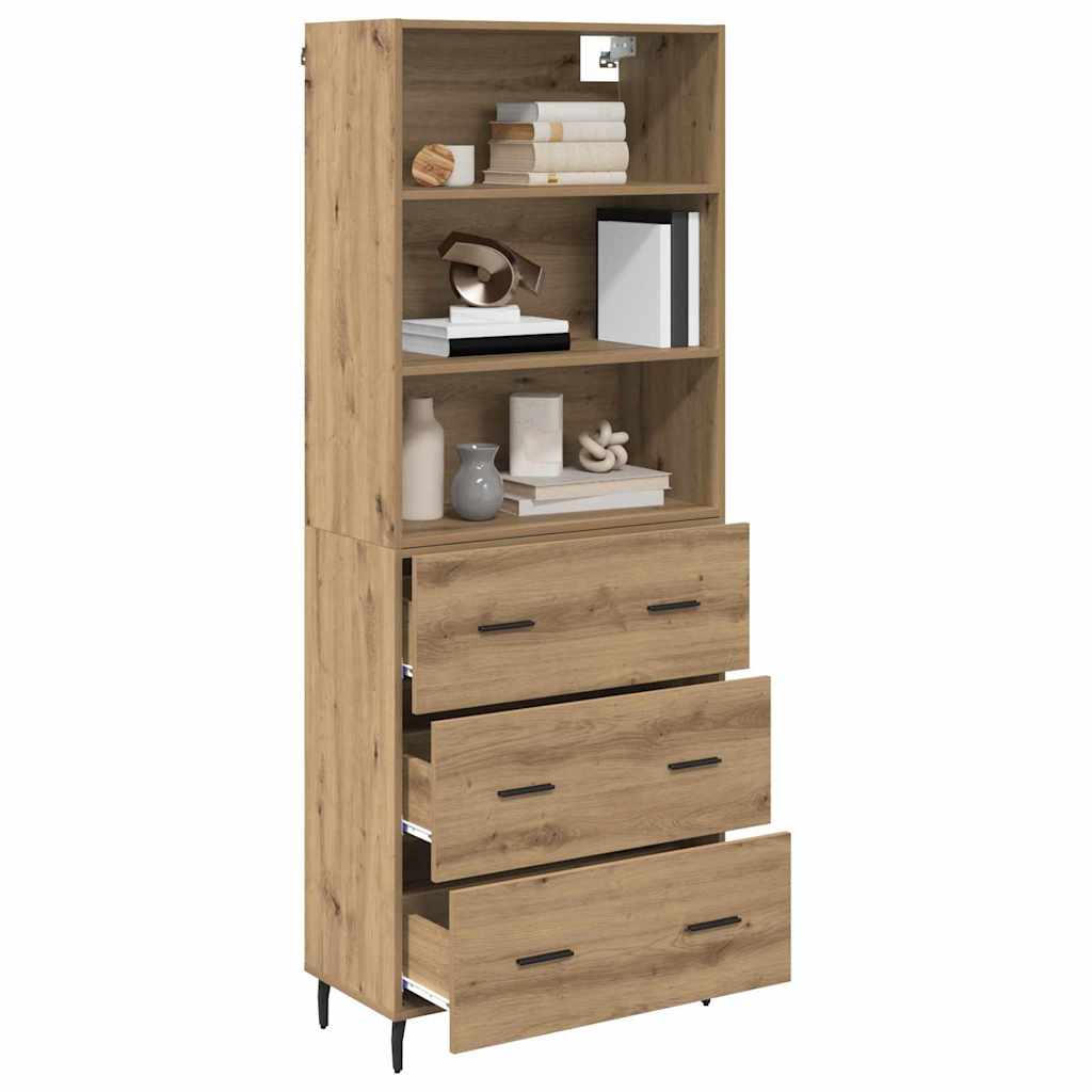 Highboard 2 pcs Artisan-Eiche 69,5 x 32,5 x 180 cm