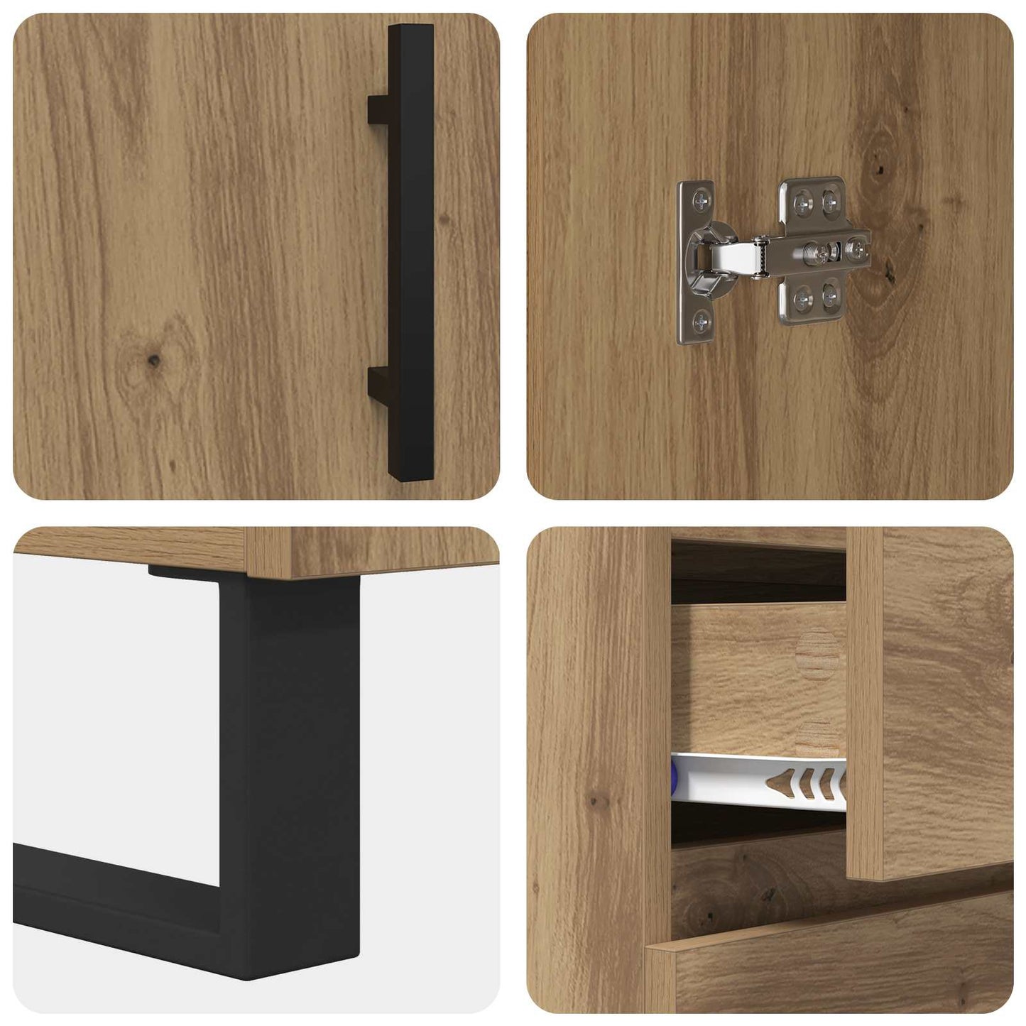 Highboard 2 stk. Artisan-Eiche 69,5 x 34 x 180 cm