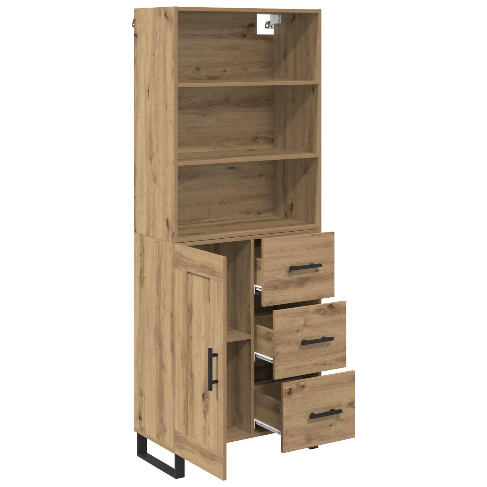 Highboard 2 stk. Artisan-Eiche 69,5 x 34 x 180 cm