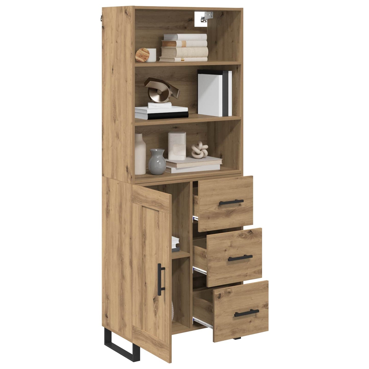 Highboard 2 stk. Artisan-Eiche 69,5 x 34 x 180 cm