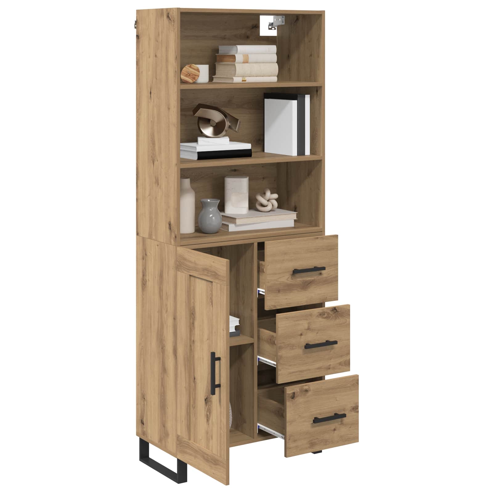 Highboard 2 stk. Artisan-Eiche 69,5 x 34 x 180 cm