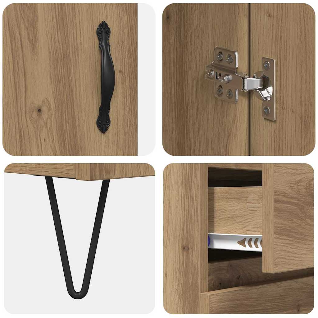 Highboard 2 stk. Artisan-Eiche 69,5 x 34 x 180 cm Holzwerkstoff