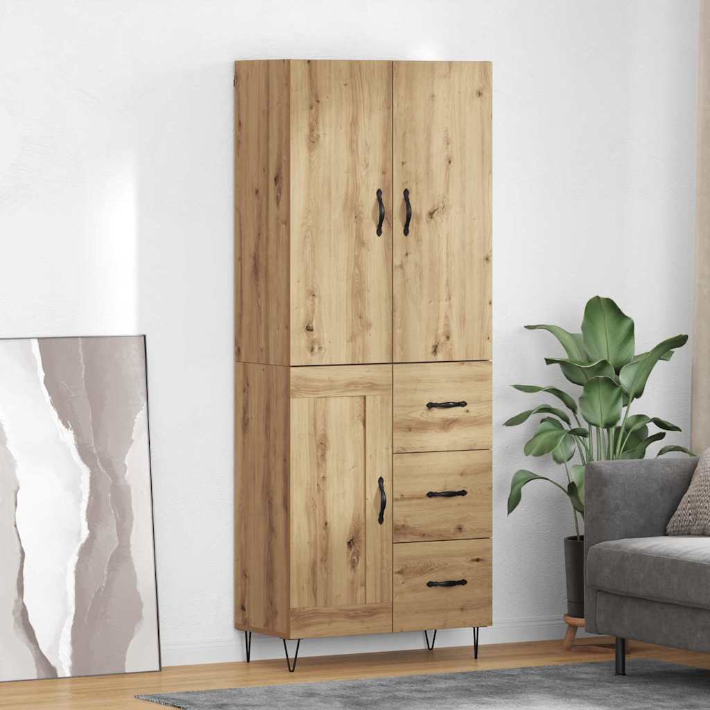 Highboard 2 stk. Artisan-Eiche 69,5 x 34 x 180 cm Holzwerkstoff