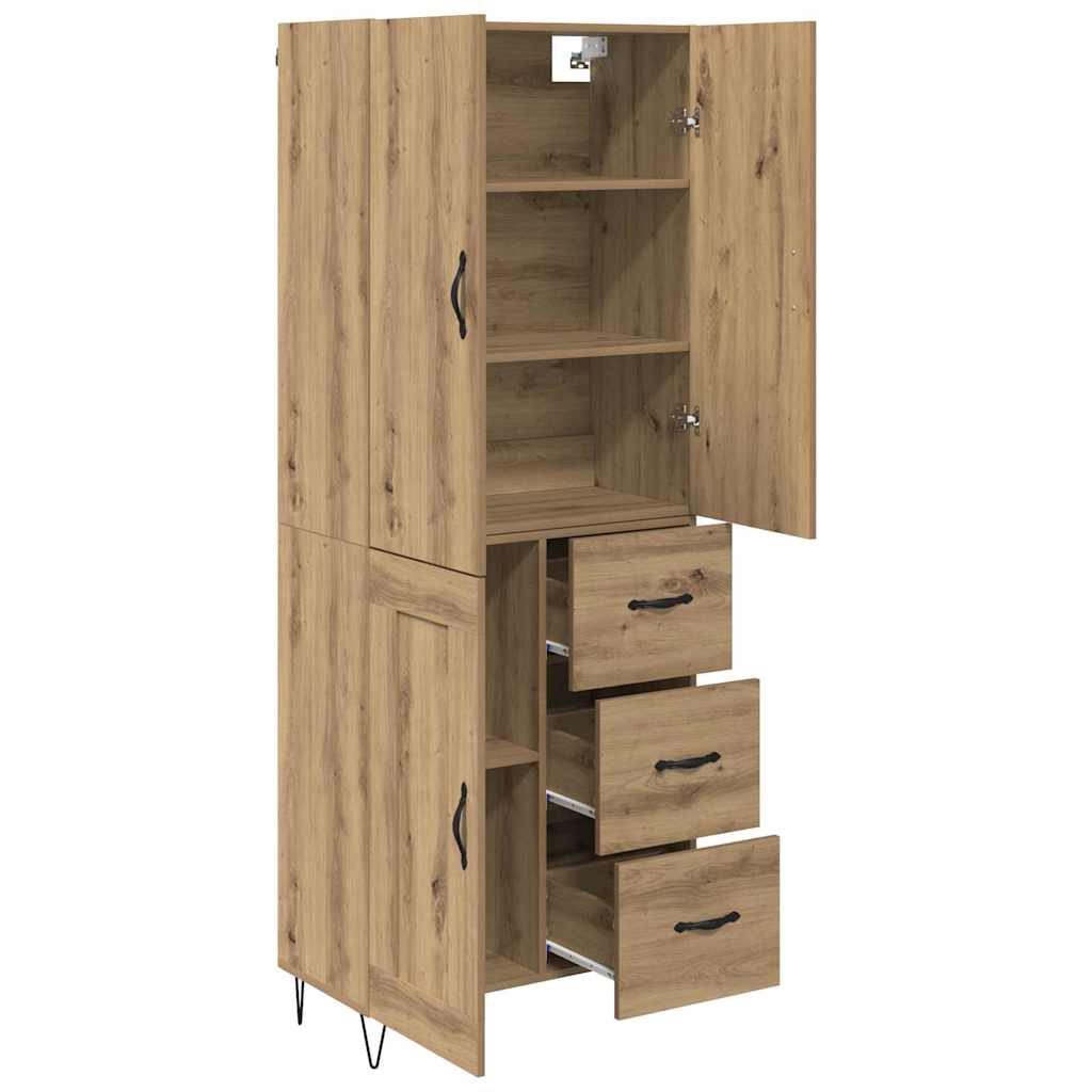 Highboard 2 stk. Artisan-Eiche 69,5 x 34 x 180 cm Holzwerkstoff