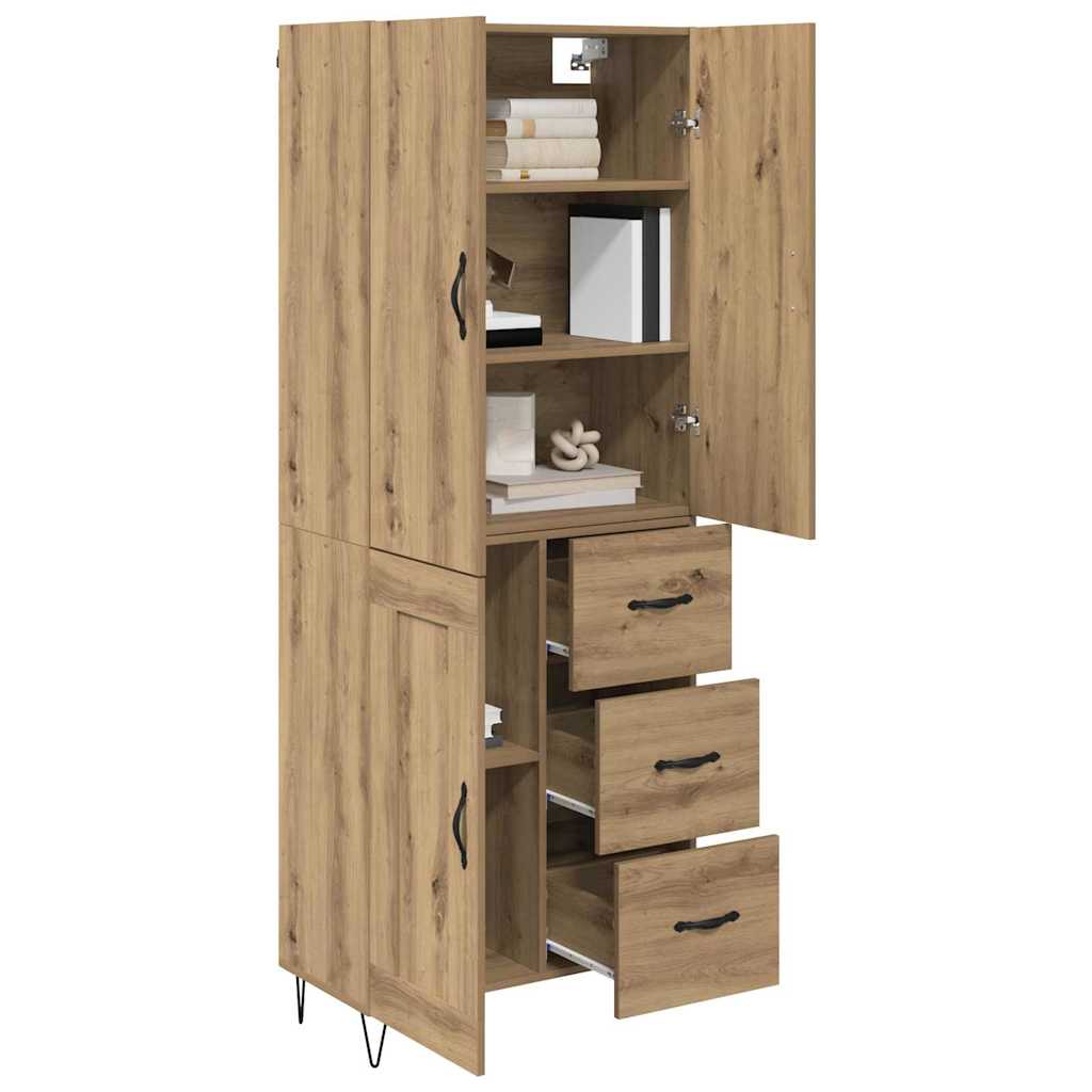 Highboard 2 stk. Artisan-Eiche 69,5 x 34 x 180 cm Holzwerkstoff