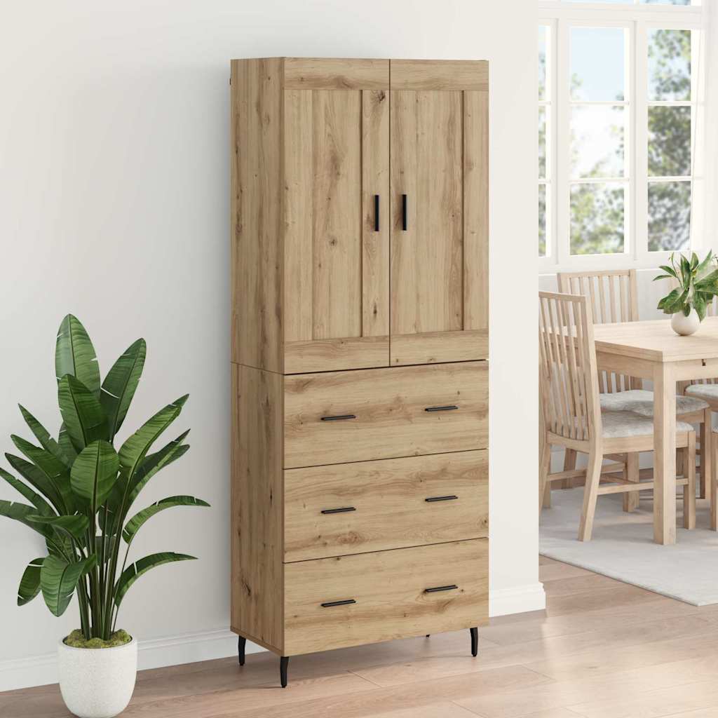 Highboard 2 pcs Artisan-Eiche 69,5 x 34 x 180 cm Holzwerkstoff
