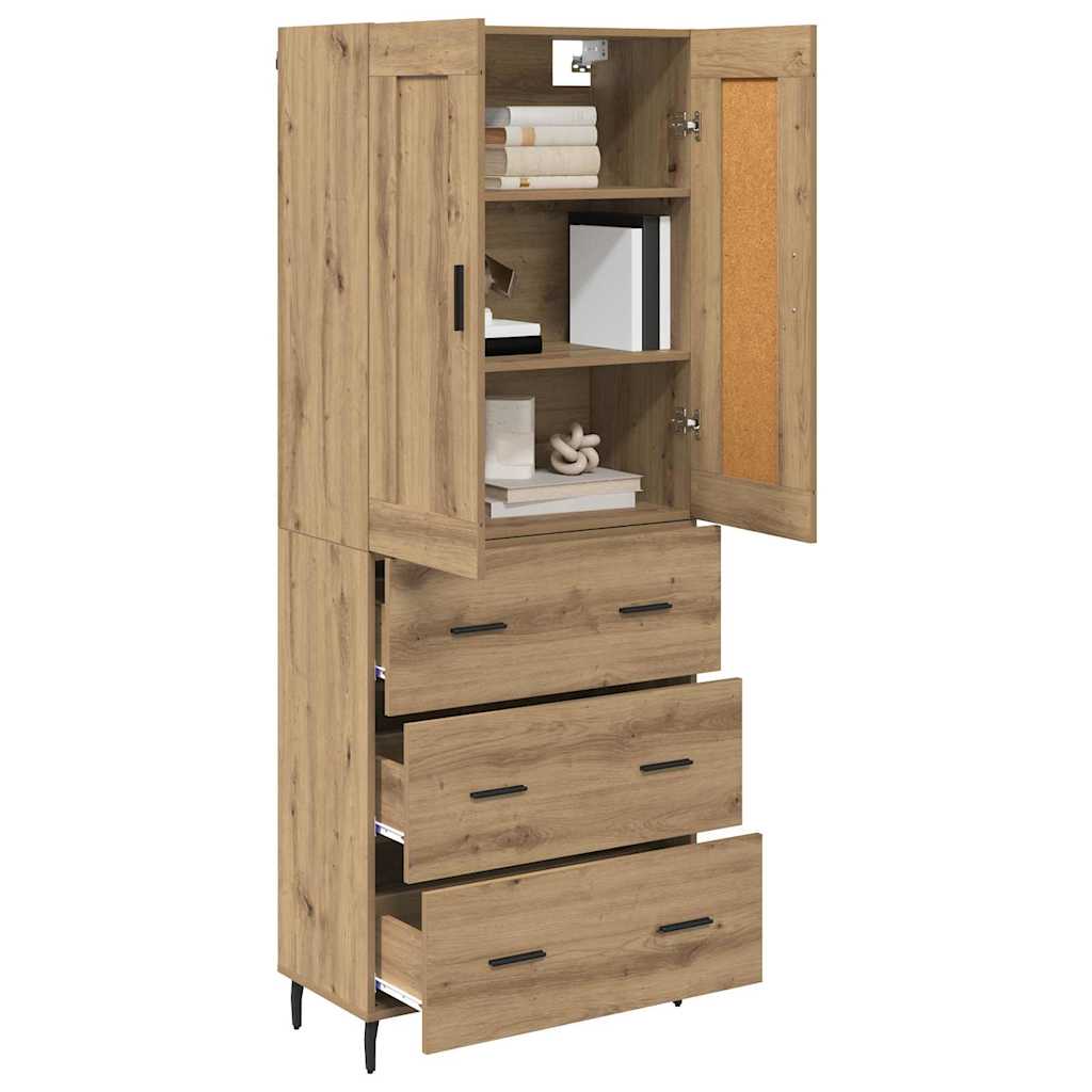Highboard 2 pcs Artisan-Eiche 69,5 x 34 x 180 cm Holzwerkstoff