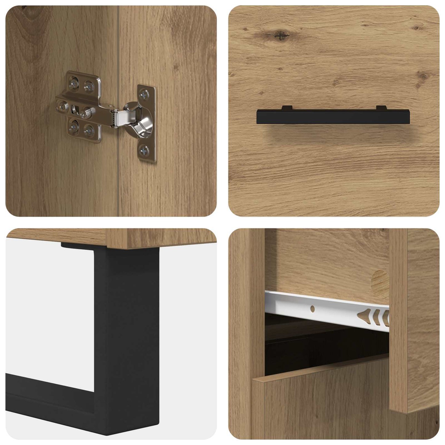Highboard 2 stk. Artisan-Eiche 69,5 x 34 x 180 cm
