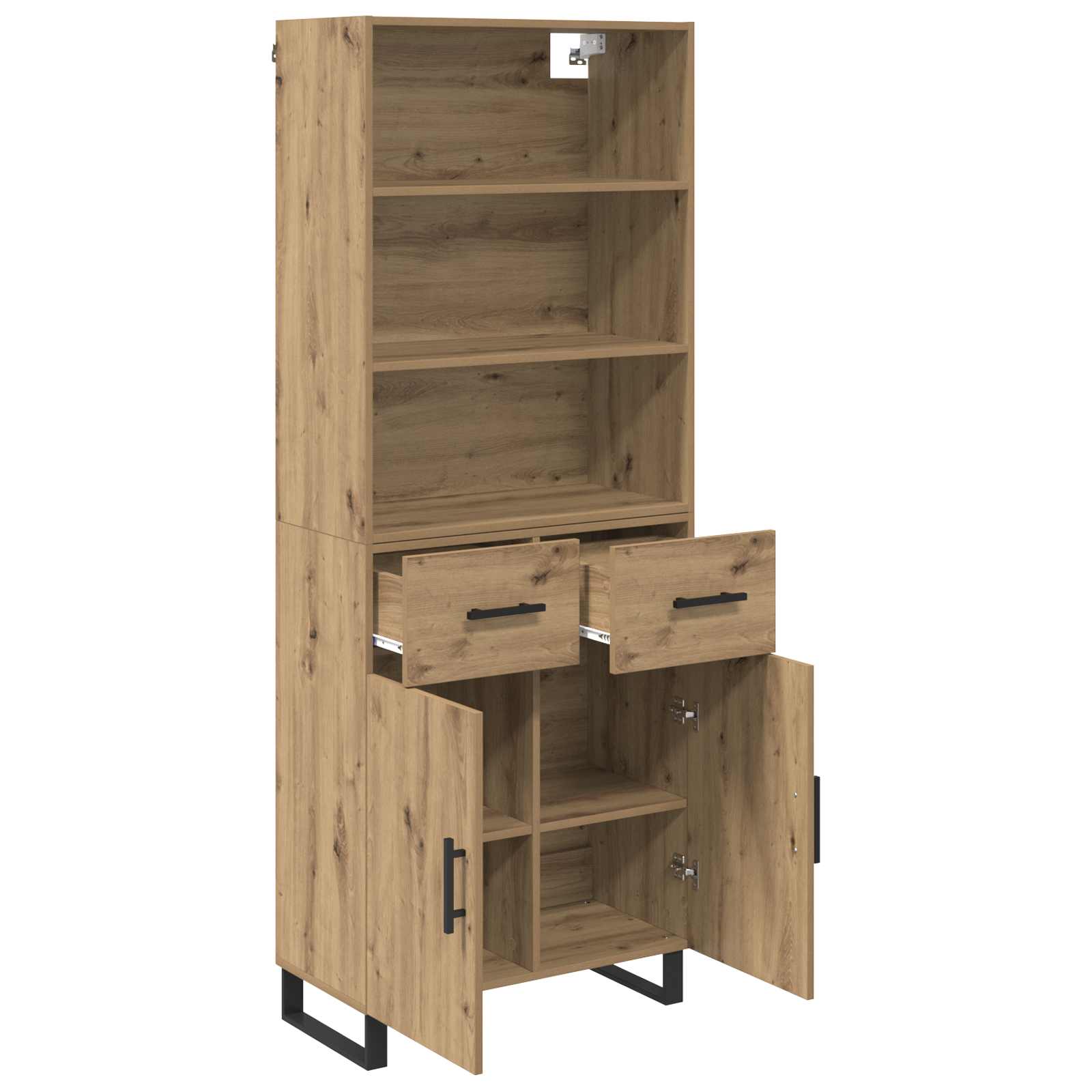 Highboard 2 stk. Artisan-Eiche 69,5 x 34 x 180 cm