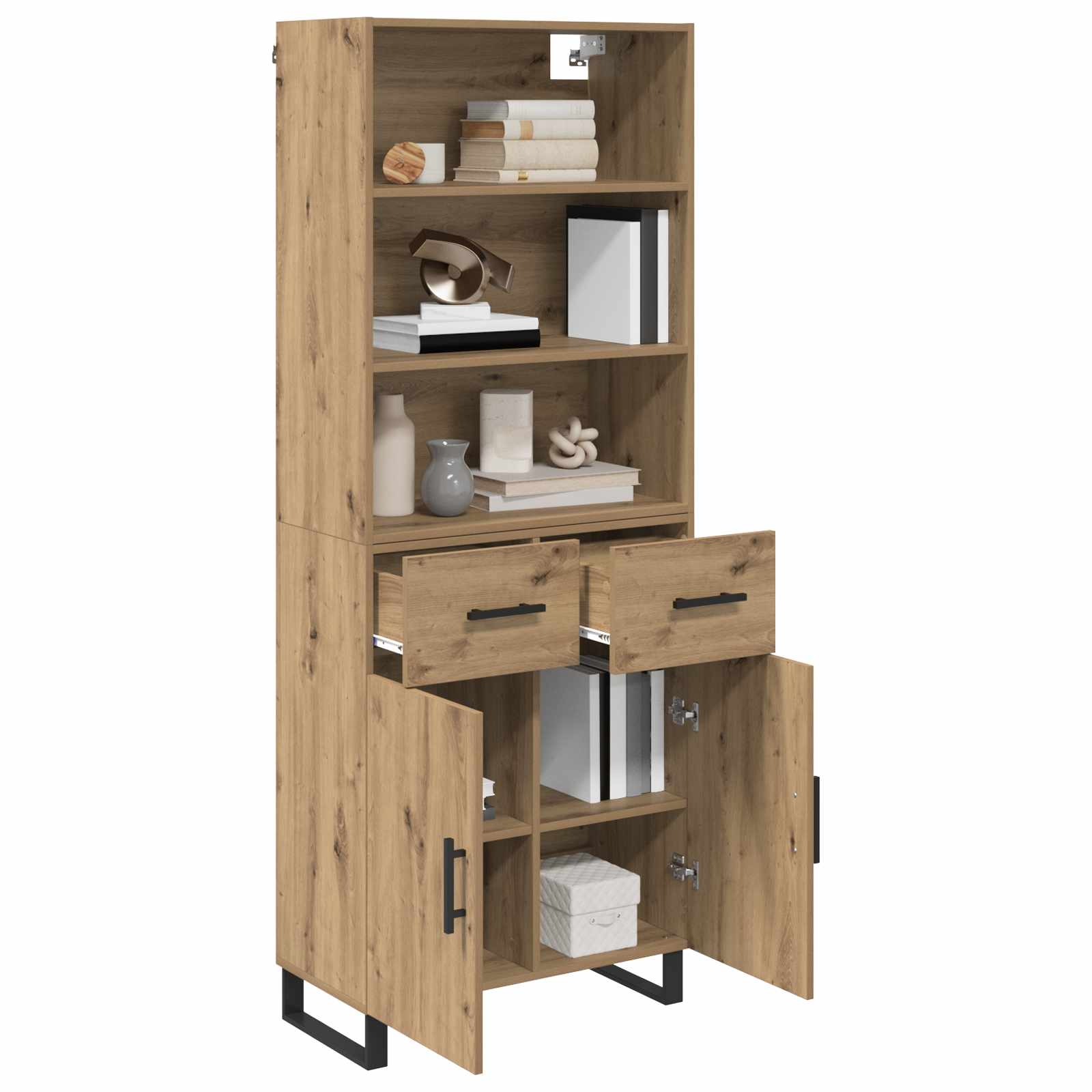 Highboard 2 stk. Artisan-Eiche 69,5 x 34 x 180 cm