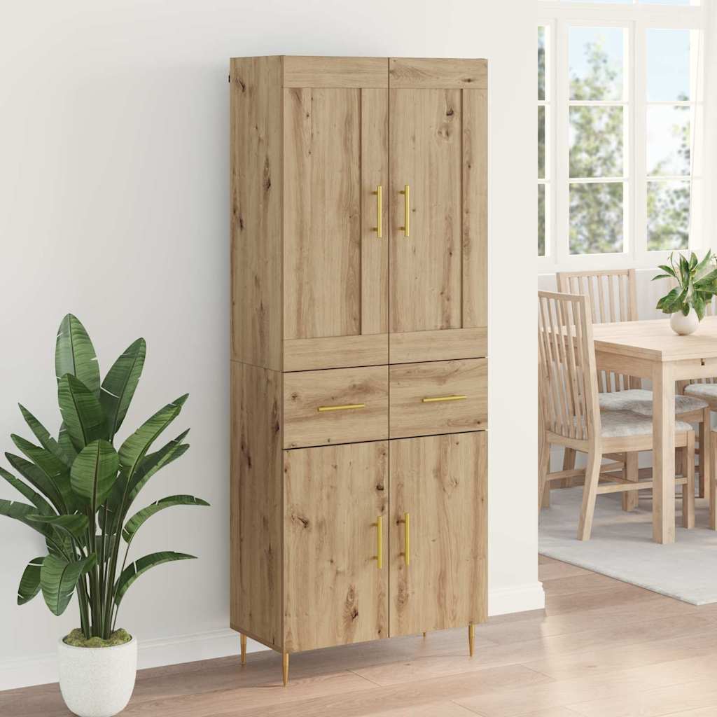 Highboard Artisan-Eiche 69,5 x 34 x 180 cm Holzwerkstoff