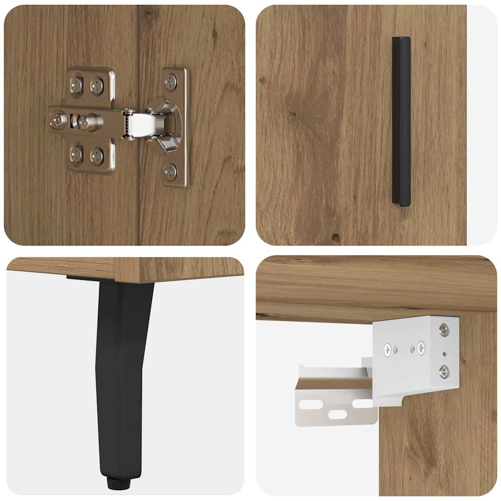 Highboard 2 stk. Artisan-Eiche 69,5 x 34 x 180 cm Holzwerkstoff