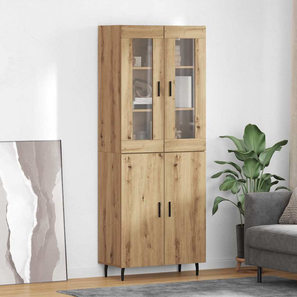 Highboard 2 stk. Artisan-Eiche 69,5 x 34 x 180 cm Holzwerkstoff