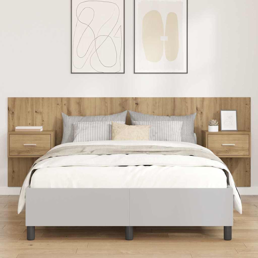Kopfteil mit Schrank 3 stk. Artisan-Eiche Holzwerkstoff