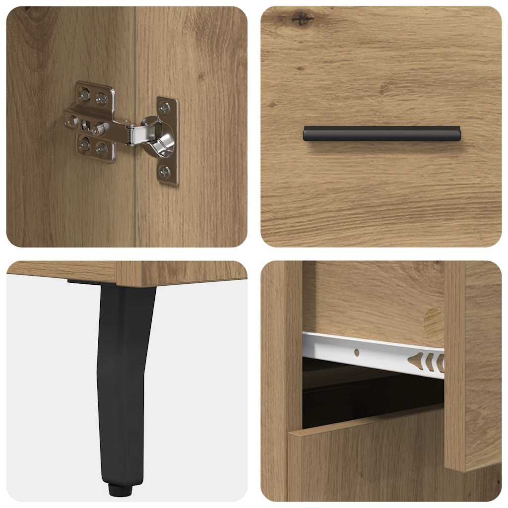 Highboard 2 pcs Artisan-Eiche 69,5 x 34 x 180 cm Holzwerkstoff