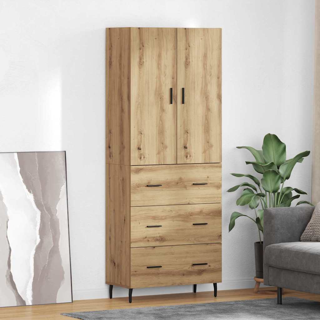 Highboard 2 pcs Artisan-Eiche 69,5 x 34 x 180 cm Holzwerkstoff