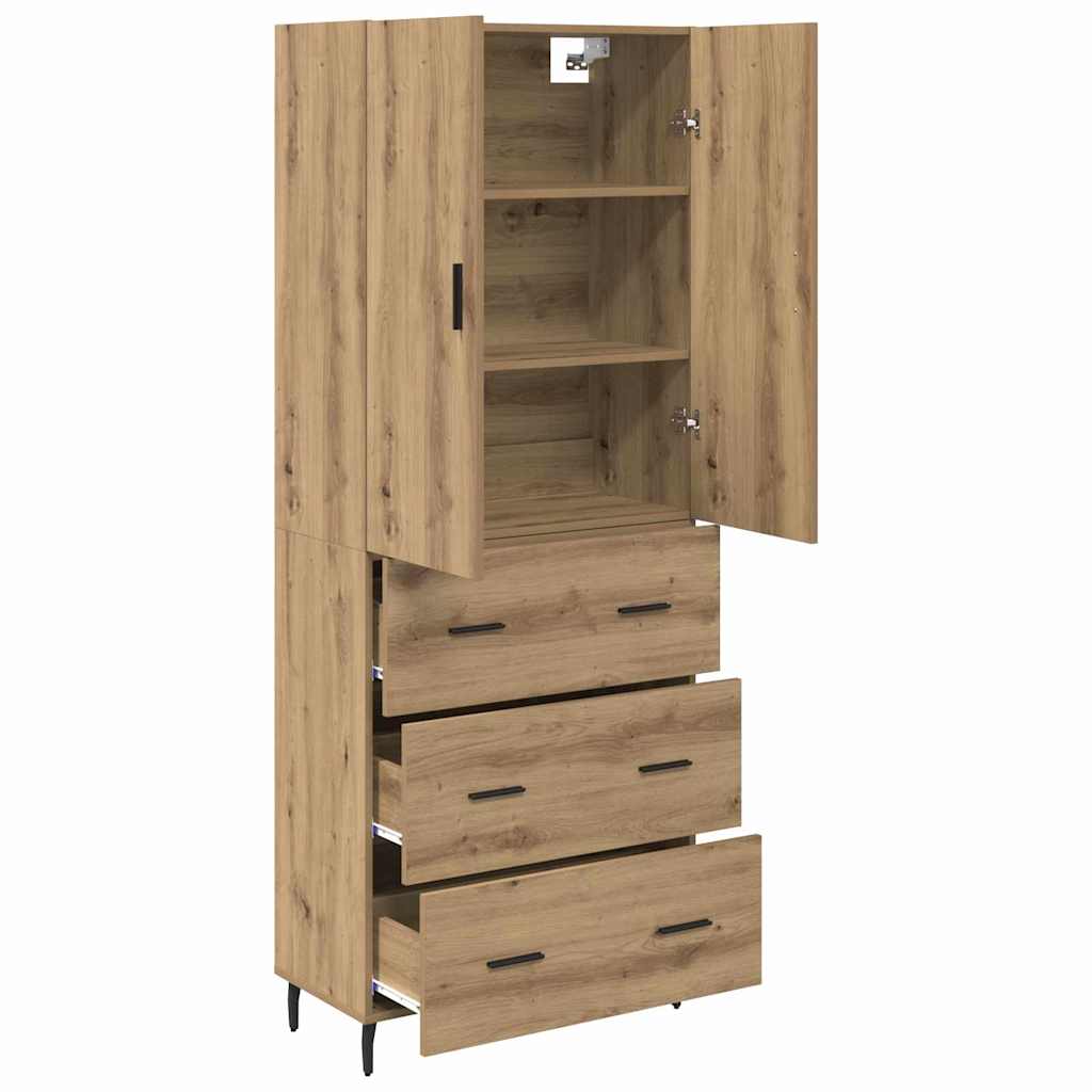 Highboard 2 pcs Artisan-Eiche 69,5 x 34 x 180 cm Holzwerkstoff