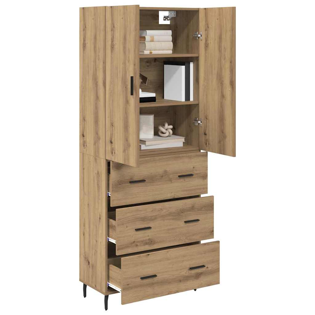 Highboard 2 pcs Artisan-Eiche 69,5 x 34 x 180 cm Holzwerkstoff