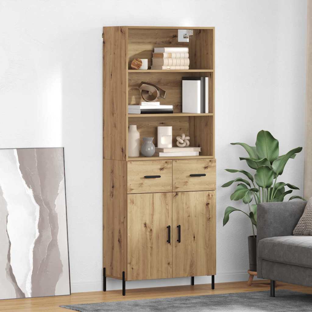 Highboard Artisan-Eiche 69,5 x 32,5 x 180 cm Holzwerkstoff